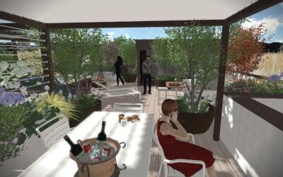 Vista 3D terrazzo como