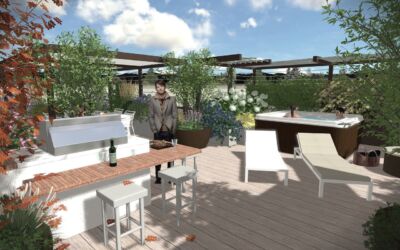 Vista 3D terrazzo como